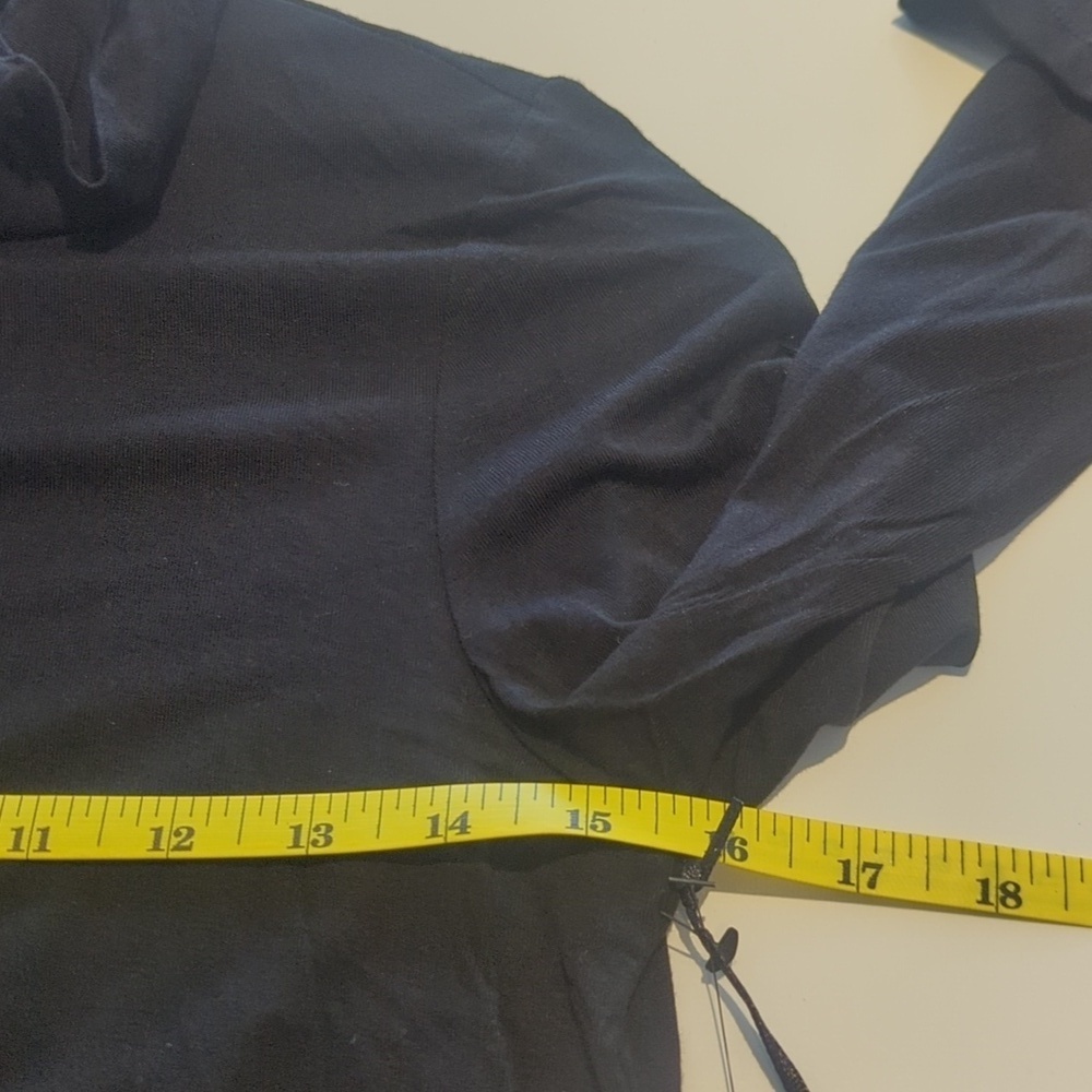 Dex Black Ruched Stretch Long Sleeve Top - Size M NWT - Picture 8 of 8
